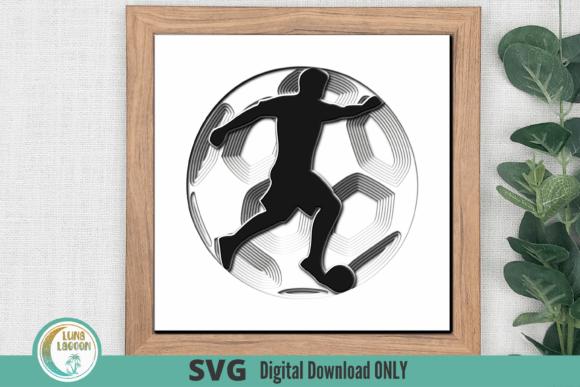 3D Soccer FΓΊtbol Male SVG for Shadow Boxes