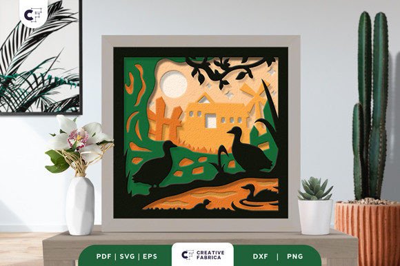 Bring the Pond to Life with a Baby Animal Farm 3D Shadow Box SVG