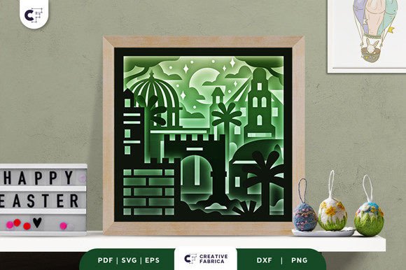 City of Jerusalem 3D Shadow Box Paper Guide