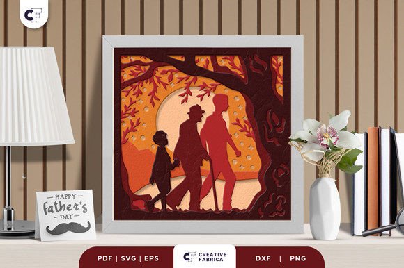 Crafting a Timeless Tribute: The Grandpa Dad and Son 3D Shadow Box
