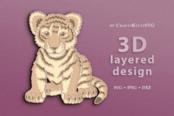 Crafting Adorable Nursery Decor with the Baby Tiger 3D Layered SVG Cut File