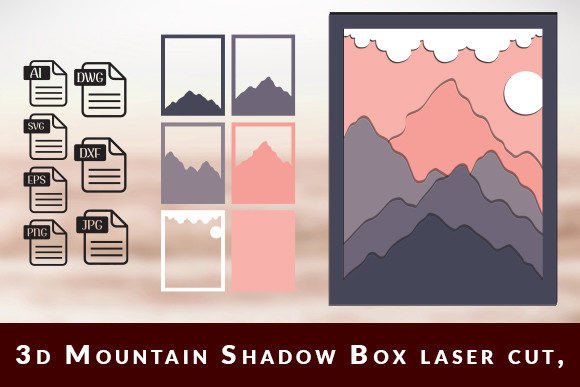 Crafting Depth: The 3D Mountain Shadow Box Laser Cut