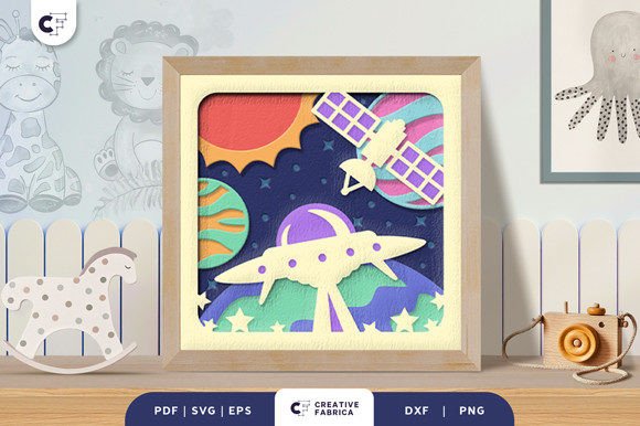 Crafting the Cosmos: The Allure of the UFO Spaceship 3D Shadow Box Papercut