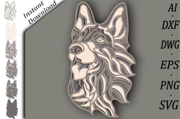 Elevate Your Crafting Projects with a German Shepherd Multilayer Svg 3D File