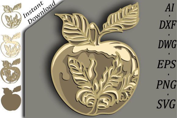 Elevating Craft Projects with the Golden Apple Multilayer Svg 3D Layered Design