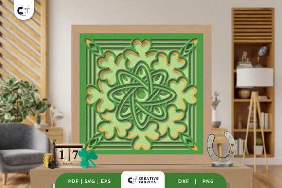Elevating Saint Patrick's Day Decor with a Shamrock Celtic Knot 3D Shadow Box