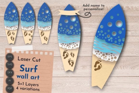 Evaluating 3D Layered Surf, Sea Wave, and Flip Flop SVG Designs for Modern Home Decor