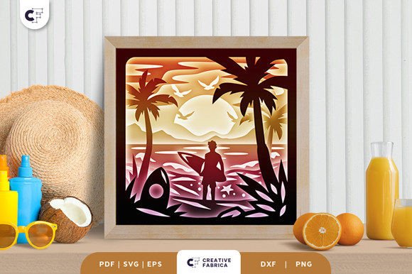 Evaluating the Beach Sunset 3D Shadow Box Paper Cut SVG for Layered Craft Projects