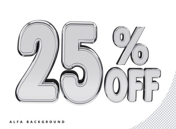 Maximizing Visual Impact with 25 Percent off Discount 3d Silver Text Assets