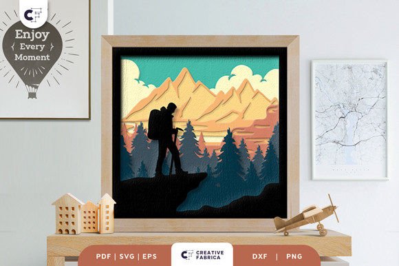 Mountain Hiker 3D Shadow Box: A Layered Adventure