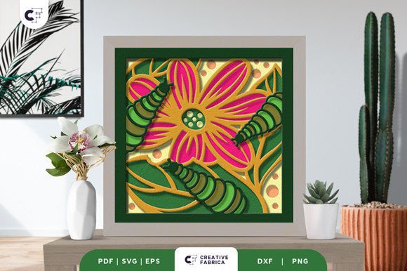 Spring Caterpillar 3D Shadow Box SVG Guide