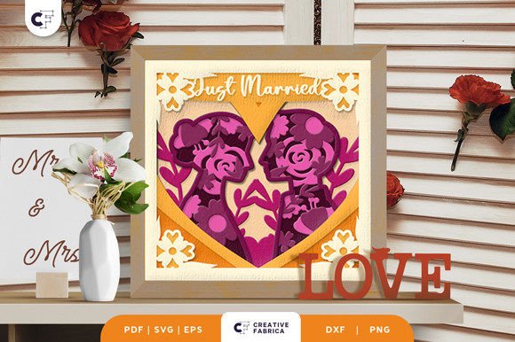 Strategic Design Execution with the Floral Couple Silhouette 3D Shadow Box